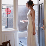 Sen Family Light Wedding Dress Simple Out Of The Yarn Small Tug White Thin Super Fairy Welcome Yarn Wedding Dress HZ0517
