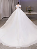 Pregnant Women's Wedding Dress 2026 New Bridal Main Wedding Dress Large Size Fat Mm Shading Belly French Princess Wind Tail Wedding Dress HZ0517