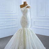 Spring Fishtail Wedding Dress Fishtail 2026 New Bride Wedding Shoulder Out Thin Temperament Ceremony Yarn HZ0517