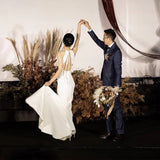 Hanging Neck Light Wedding Dress Simple Small Man Mori Bare Back Engagement Dress Can Usually Wear A Certificate To Register A Small White Dress Woman HZ0517