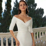 Wish New Sexy V-Neck Half-Sleeved Fishtail Repair Wedding Dress HZ0517