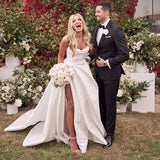 Wish New Wedding Dress Sexy Sleeveless Wedding Dress Vertiny Open Fork Long Model HZ0517