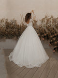 Wedding Dress 2026 New Bridal Round-Neck Wedding Dress Long Sleeves Thin Fashion Small Tail Large Code Repair HZ0517