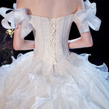 Temperament Main Wedding Dress Mori 2026 New Bride Big Tail Super Fairy Starry Sky Dreamy Wedding Dress HZ0517