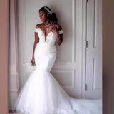 Bride Wedding Dress 2026 Word Shoulder Fishtail Tied Wedding Dress White Simple Dress Repair Hips HZ0517