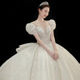 Wedding Dress 2026 New Bridal Yarn Drag Tail Small Son Mori High-End Large-Size French Light Yarn HZ0517