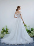 Beautiful Light Yarn A Word Shoulder Thin Sweet Princess Elegant Bride Ponpong Wedding Dress Outdoor Sen System Lawn Yarn HZ0517
