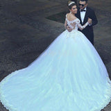 Deep V Wedding Dress 2026 Spring New Bride Wedding Sexy Long Sleeve Simple Tug-Tail Thin Wedding Dress HZ0517