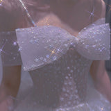 French Light Wedding Dress 2026 New Temperament Bride Small Simple Atmosphere Main Starry Sky Suzhou Wedding Dress Tail HZ0517