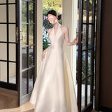 Evening Dress 2026 New French Simple And Generous Dens, Hanging Neck Temperament Sleeveless Dress Dress Dress HZ0517