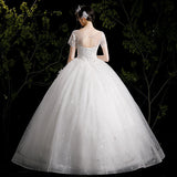 Starry Sky Main Wedding Dress 2025 Spring And Summer New Bridal Bubble Sleeves Are Super Fairy Dream Temperament Square Tailing HZ0517