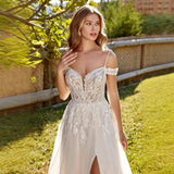 Bridal Wedding Temperament New Word Shoulder Lace Embroidery Waist Thin Tail Dress A Dress Dress HZ0517