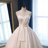 French-Style Densate Wedding Dress 2026 New Breast-Skinny Court Bride Wedding Dress Tug-Tailed Bow HZ0517