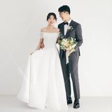 One-Word Shoulder Simple Light Wedding Dress 2025 New Lawn Sen System Wedding Super Fairy Travel To Welcome The Gown HZ0517