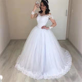 Spring 2026 New V-Neck Fashion Lace Ponpon Wedding Dress HZ0517