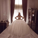 New Large-Size Perspective Braid Wedding Dress 2026 New Bead Sleeves Puffy Main Wedding Dress Long Tail HZ0517