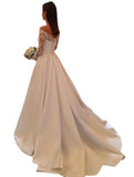 Wish Stitching Thin Lace High Waist Long Tail Fairy Wedding Dress HZ0517