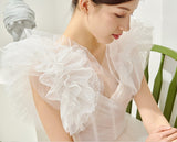 Sen's Sweet Princess Ponpong Wedding Dress Vintage Bubble Sleeve Lawn Wedding Trip Light Yarn Out HZ0517