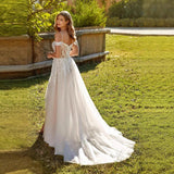 Bridal Wedding Temperament New Word Shoulder Lace Embroidery Waist Thin Tail Dress A Dress Dress HZ0517