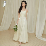 French White Slings Light Wedding Dress New Super Fairy Light Luxury Engagement Dress Can Wear Simple Dress Every Day HZ0517
