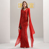 Evening Dress Women 2026 New High-End Texture Dress High-End Long Afield Red Queen Elegant HZ0517