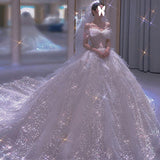 French Light Wedding Dress 2026 New Temperament Bride Small Simple Atmosphere Main Starry Sky Suzhou Wedding Dress Tail HZ0517