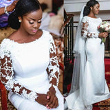 French Lace Light Wedding Dress 2026 New Bridal Shoulder High-End Long-Sleeved Welcome Out Of The Yarn Fishtail Dress HZ0517